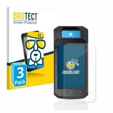 Face avant d’un emballage produit avec le logo de la marque BROTECT. À côté, l’appareil Accu-Chek Insight mit DBLG1 est représ