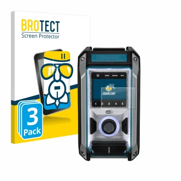Face avant d’un emballage produit avec le logo de la marque BROTECT. À côté, l’appareil Makita DMR115 est représenté avec la p