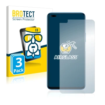 Face avant d’un emballage produit avec le logo de la marque BROTECT. À côté, l’appareil Honor 50 Lite est représenté avec la p