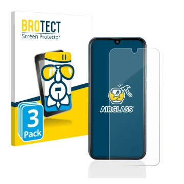 Face avant d’un emballage produit avec le logo de la marque BROTECT. À côté, l’appareil Brondi Midnight Sky est représenté ave