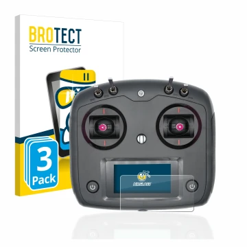 Face avant d’un emballage produit avec le logo de la marque BROTECT. À côté, l’appareil FlySky FS-i6S est représenté avec la p