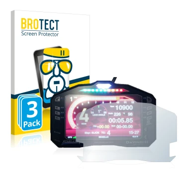 Face avant d’un emballage produit avec le logo de la marque BROTECT. À côté, l’appareil Starlane DaVinci-II S est représenté a