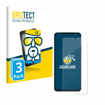 Face avant d’un emballage produit avec le logo de la marque BROTECT. À côté, l’appareil Xiaomi Redmi Note 11 est représenté av