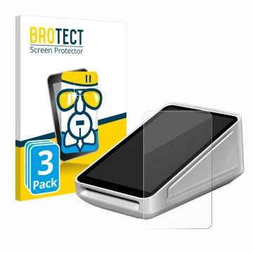 Face avant d’un emballage produit avec le logo de la marque BROTECT. À côté, l’appareil Square Terminal est représenté avec la