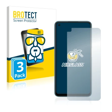 Face avant d’un emballage produit avec le logo de la marque BROTECT. À côté, l’appareil Oppo A76 est représenté avec la protec