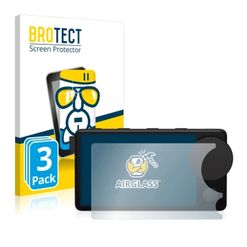 Face avant d’un emballage produit avec le logo de la marque BROTECT. À côté, l’appareil Spotify Car Thing est représenté avec 