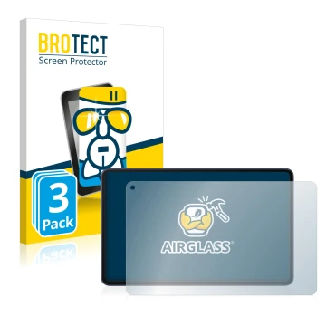 Face avant d’un emballage produit avec le logo de la marque BROTECT. À côté, l’appareil Huawei MatePad Pro 10.8