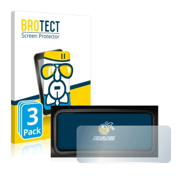 Face avant d’un emballage produit avec le logo de la marque BROTECT. À côté, l’appareil Hyundai Kona 2022 Affichage de la vite