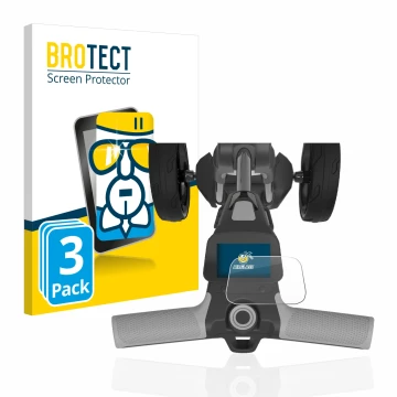 Face avant d’un emballage produit avec le logo de la marque BROTECT. À côté, l’appareil PowaKaddy FX5 2.8