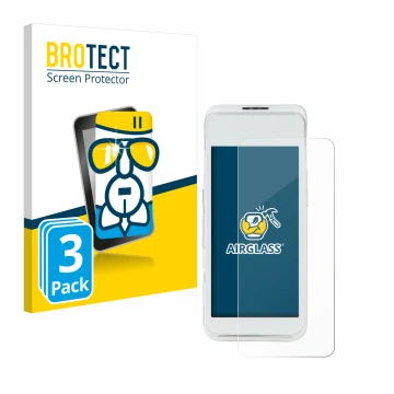 Face avant d’un emballage produit avec le logo de la marque BROTECT. À côté, l’appareil Pax A920 Pro est représenté avec la pr