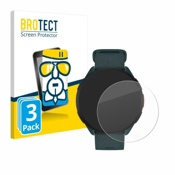 Face avant d’un emballage produit avec le logo de la marque BROTECT. À côté, l’appareil Polar Pacer est représenté avec la pro