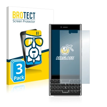 Face avant d’un emballage produit avec le logo de la marque BROTECT. À côté, l’appareil Unihertz Titan Slim est représenté ave