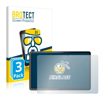 Face avant d’un emballage produit avec le logo de la marque BROTECT. À côté, l’appareil Lenovo Tab P11 Pro Gen 2 est représent