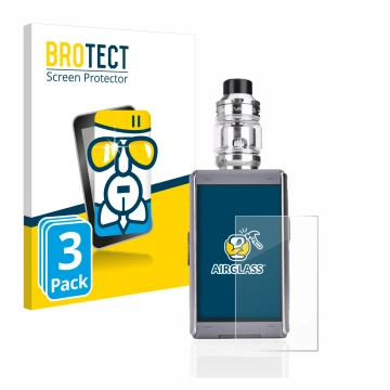 Face avant d’un emballage produit avec le logo de la marque BROTECT. À côté, l’appareil GeekVape T200 est représenté avec la p