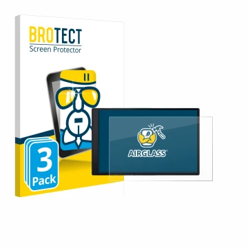 Face avant d’un emballage produit avec le logo de la marque BROTECT. À côté, l’appareil Garmin DriveSmart 86 est représenté av