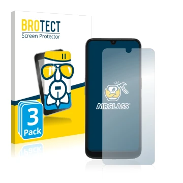 Face avant d’un emballage produit avec le logo de la marque BROTECT. À côté, l’appareil Doro 8100 PLUS est représenté avec la 