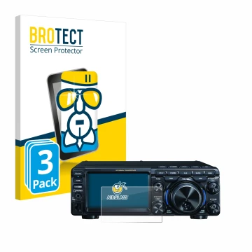 Face avant d’un emballage produit avec le logo de la marque BROTECT. À côté, l’appareil Yaesu FT-710 est représenté avec la pr