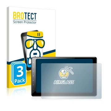 Face avant d’un emballage produit avec le logo de la marque BROTECT. À côté, l’appareil Pioneer AVIC-Z1000DAB-C Navigation est