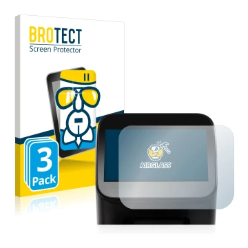 Face avant d’un emballage produit avec le logo de la marque BROTECT. À côté, l’appareil Shaper Origin Gen1 est représenté avec