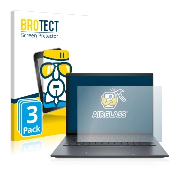 Face avant d’un emballage produit avec le logo de la marque BROTECT. À côté, l’appareil HP Elite Dragonfly G3 est représenté a