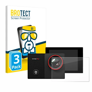 Face avant d’un emballage produit avec le logo de la marque BROTECT. À côté, l’appareil Akaso EK7000 Pro est représenté avec l