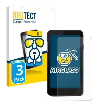 Face avant d’un emballage produit avec le logo de la marque BROTECT. À côté, l’appareil Zettle Terminal (by Paypal) est représ