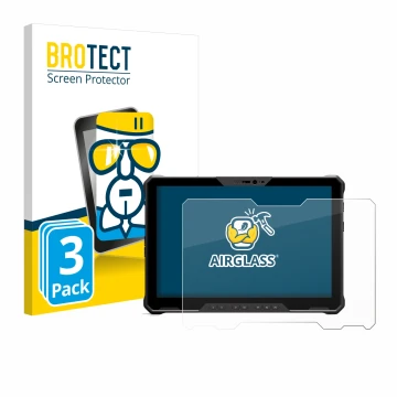 Face avant d’un emballage produit avec le logo de la marque BROTECT. À côté, l’appareil Dell Latitude 7230 Rugged Extreme est 