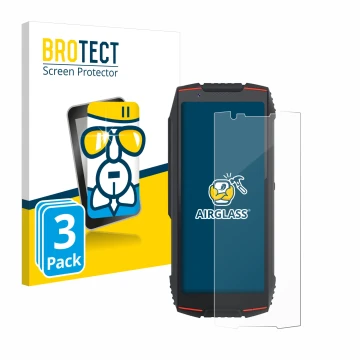 Face avant d’un emballage produit avec le logo de la marque BROTECT. À côté, l’appareil Cubot King Kong Mini 3 est représenté 