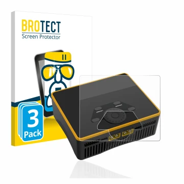 Face avant d’un emballage produit avec le logo de la marque BROTECT. À côté, l’appareil Junsi iCharger DX6 est représenté avec