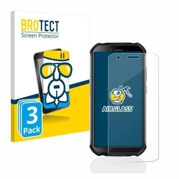 Face avant d’un emballage produit avec le logo de la marque BROTECT. À côté, l’appareil Doogee S41 est représenté avec la prot
