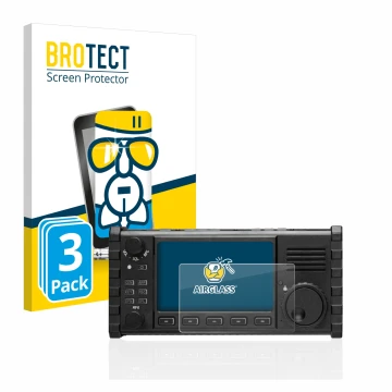 Face avant d’un emballage produit avec le logo de la marque BROTECT. À côté, l’appareil Xiegu X6100 HF-Transceiver est représe