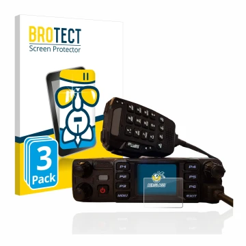 Face avant d’un emballage produit avec le logo de la marque BROTECT. À côté, l’appareil AnyTone AT-D578UV plus est représenté 