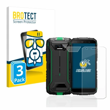 Face avant d’un emballage produit avec le logo de la marque BROTECT. À côté, l’appareil Doogee S41 Pro (Avant+Caméra) est repr