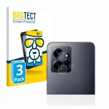 Face avant d’un emballage produit avec le logo de la marque BROTECT. À côté, l’appareil Xiaomi Redmi Note 12 4G (Caméra UNIQUE