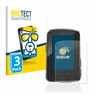 Face avant d’un emballage produit avec le logo de la marque BROTECT. À côté, l’appareil Wahoo Elemnt Roam 2 est représenté ave