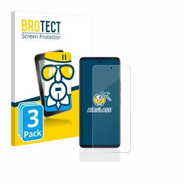 Face avant d’un emballage produit avec le logo de la marque BROTECT. À côté, l’appareil Tecno Camon 20 Pro 5G est représenté a