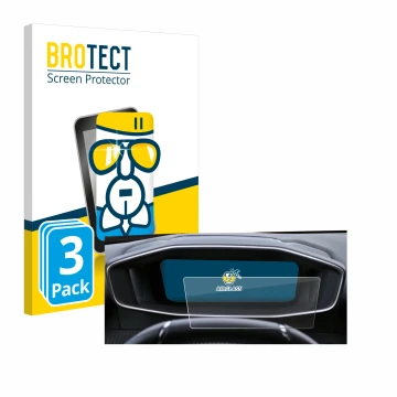 Face avant d’un emballage produit avec le logo de la marque BROTECT. À côté, l’appareil Peugeot 2008 2022 Cockpit est représen
