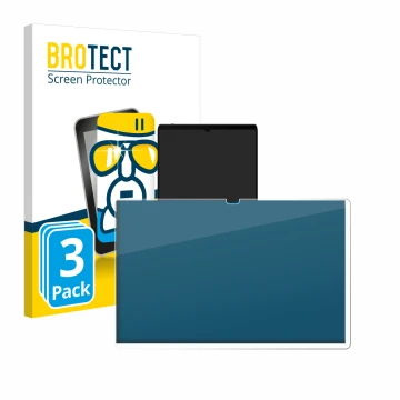 Face avant d’un emballage produit avec le logo de la marque BROTECT. À côté, l’appareil Samsung Galaxy Tab S9 Ultra 5G est rep
