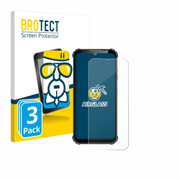 Face avant d’un emballage produit avec le logo de la marque BROTECT. À côté, l’appareil Oukitel WP22 est représenté avec la pr