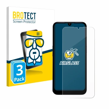 Face avant d’un emballage produit avec le logo de la marque BROTECT. À côté, l’appareil Doro 8200 est représenté avec la prote