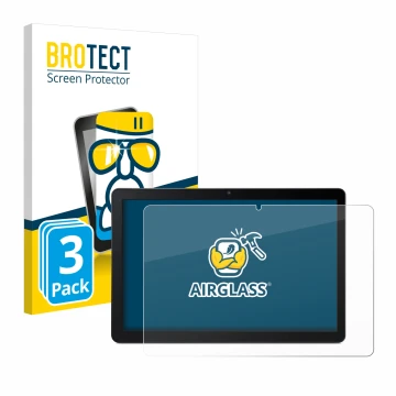 Face avant d’un emballage produit avec le logo de la marque BROTECT. À côté, l’appareil Acer Iconia Tab M10 est représenté ave