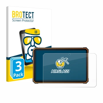Face avant d’un emballage produit avec le logo de la marque BROTECT. À côté, l’appareil Blackview Active 8 Pro 10.36