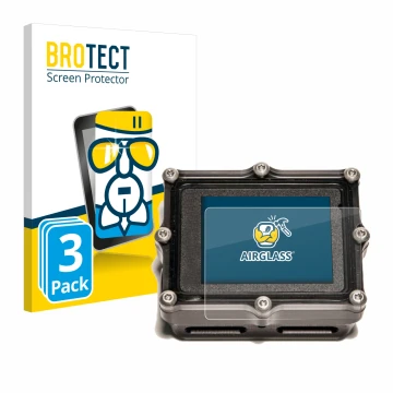 Face avant d’un emballage produit avec le logo de la marque BROTECT. À côté, l’appareil Shearwater Petrel 2 dive computer est 