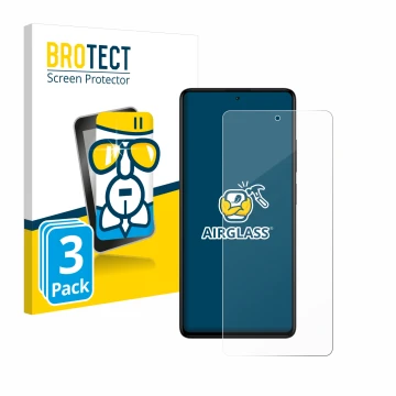 Face avant d’un emballage produit avec le logo de la marque BROTECT. À côté, l’appareil Xiaomi Redmi Note 12 Pro+ est représen