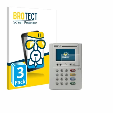 Face avant d’un emballage produit avec le logo de la marque BROTECT. À côté, l’appareil ingenico eHealth ORGA Neo 6141 est rep