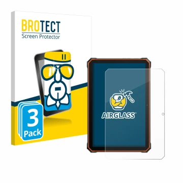 Face avant d’un emballage produit avec le logo de la marque BROTECT. À côté, l’appareil Blackview Active 6 est représenté avec