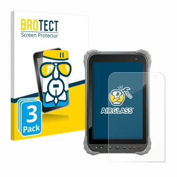 Face avant d’un emballage produit avec le logo de la marque BROTECT. À côté, l’appareil Juniper Systems Cedar CT8X2 est représ