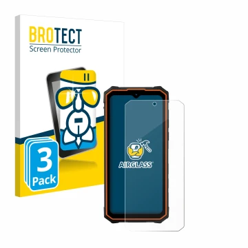 Face avant d’un emballage produit avec le logo de la marque BROTECT. À côté, l’appareil Hotwav Cyber 13 Pro est représenté ave