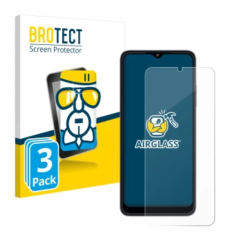 Face avant d’un emballage produit avec le logo de la marque BROTECT. À côté, l’appareil Telekom T Phone (2023) est représenté 