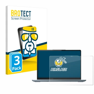 Face avant d’un emballage produit avec le logo de la marque BROTECT. À côté, l’appareil Lenovo IdeaPad Flex 5 14